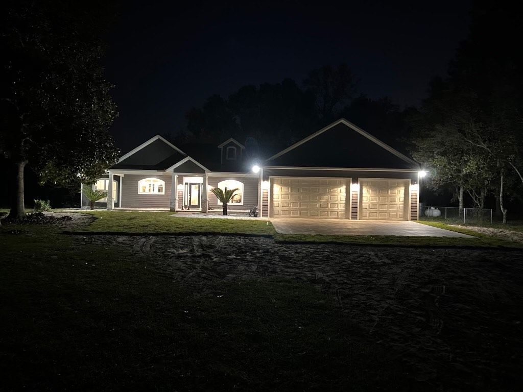 Custom Home — Night View